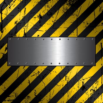 Metal plate on grunge background