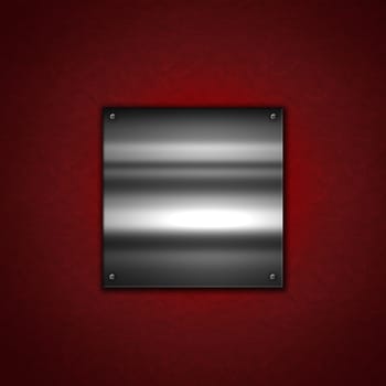 Metal plate on leather texture