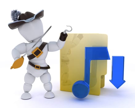 pirate depicting illegal music download