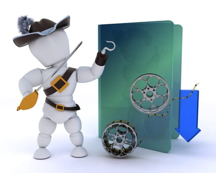 pirate depicting illegal video downloads