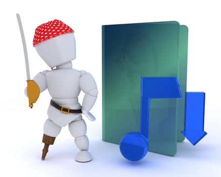pirate depicting illegal music download