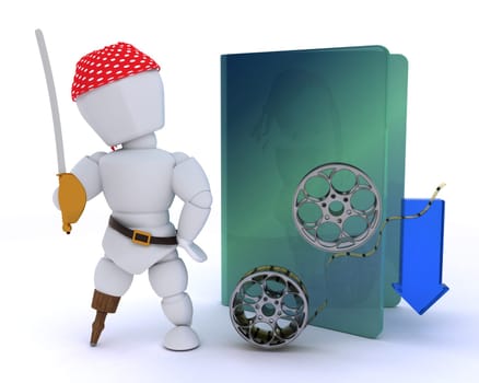 pirate depicting illegal video downloads