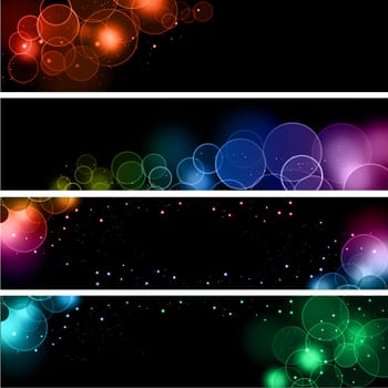 Bokeh light effect banners