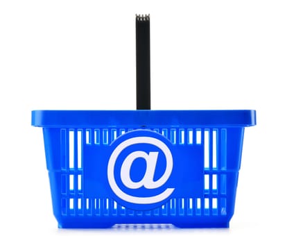 Empty shopping basket isolated on white background