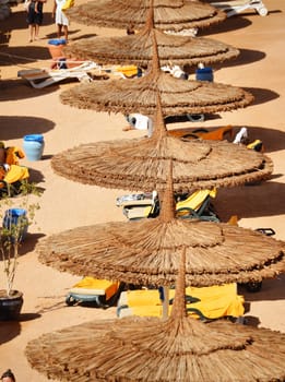 Sea beach during hot summer day