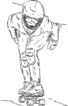 vector - front view - Skaterboarder downhill