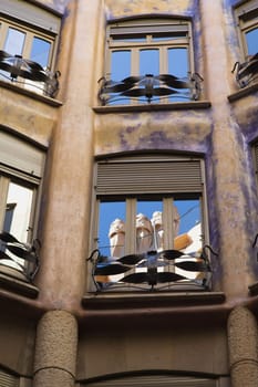 BARCELONA. APR 24: Casa Mila is a building designed by the Catalan architect Antoni Gaudí and built during the years 1906–1912 April 24, 2013 in Barcelona, Spain.