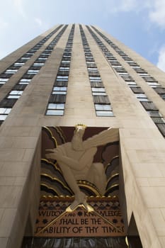NEW YORK CITY - SEP 19: Construction of the 14 buildings in the Art Deco style began on May 17, 1930 and was completed in 1939. September 19, 2012  in Manhattan, New York City.