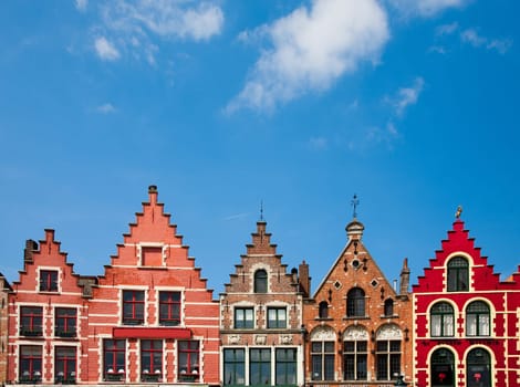Houses on the market square in Bruges