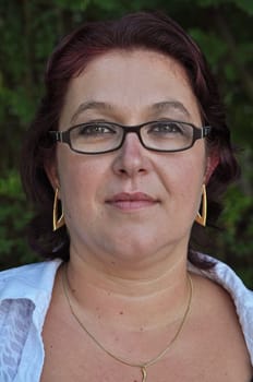 Woman with glasses