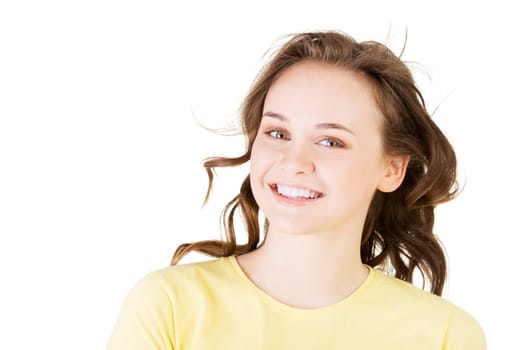 teen girl portrait,isoalated on white background