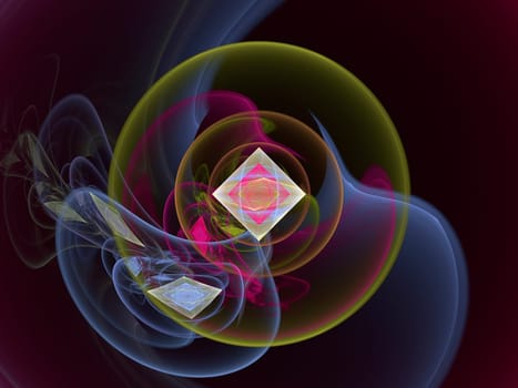 A digitally generated background fractal.