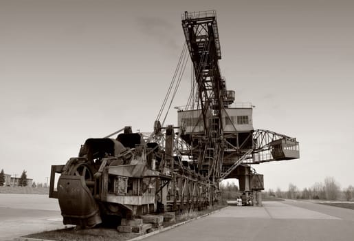 old coal excavator in the disused opencast mine Ferropolis