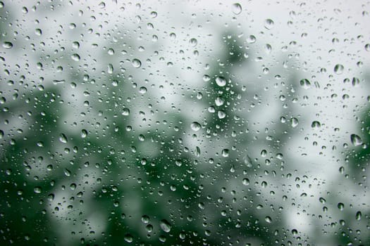 Photo of rain drops on transparent glass