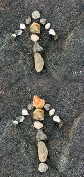 Photo of the index made of small stones