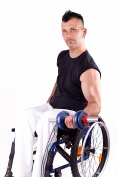 Wheelchair users during strength training