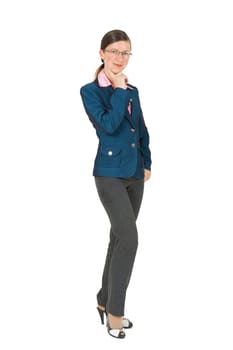 girl dressed as a full-length on the isolated background