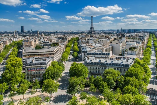 aerial view cityscape of Paris in france