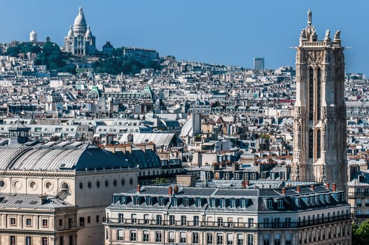 aerial view cityscape of Paris in france