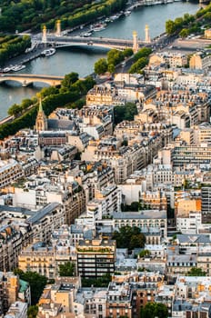 aerial view cityscape of Paris in france