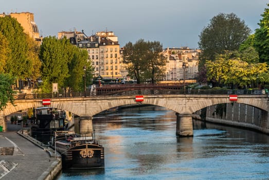 waterfront of the seine river in the city of Paris in france