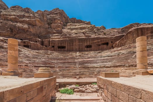 roman theater arena  in nabatean petra jordan middle east