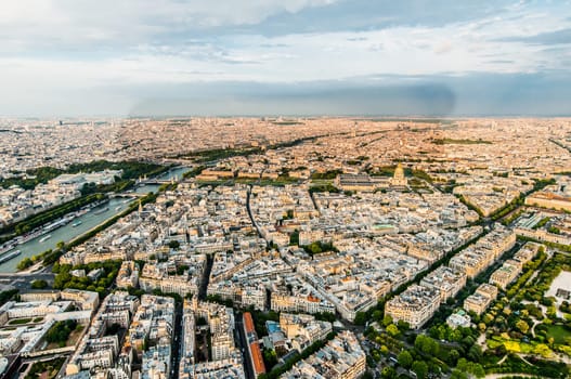 aerial view cityscape of Paris in france