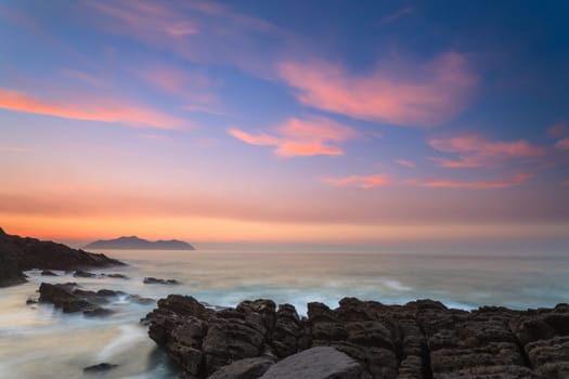 Amazing seascape sunset, Sonabia, Cantabria, Spain