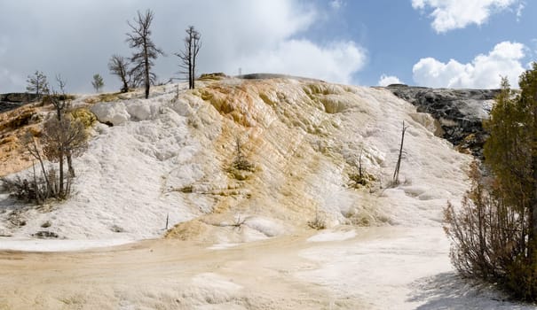 overview of Mammoth Hot Springs in Yellowstone, overview