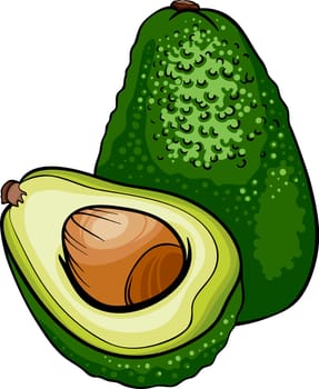 Cartoon Illustration of Avocado Fruit Food Object