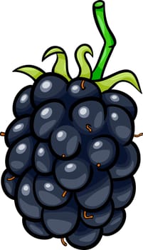 Cartoon Illustration of Blackberry Berry Fruit Food Object