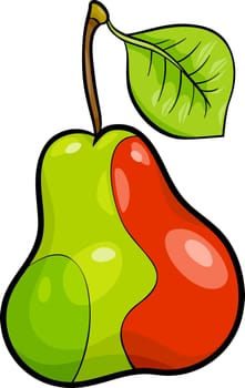 Cartoon Illustration of Pear Fruit Food Object