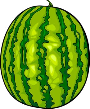 Cartoon Illustration of Watermelon Fruit Food Object