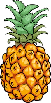 Cartoon Illustration of Pineapple Fruit Food Object