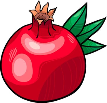 Cartoon Illustration of Pomegranate Fruit Food Object