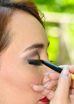 Beautiful girl model, professional make-up