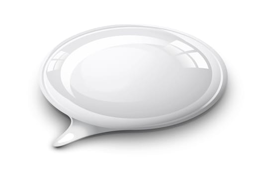 Speech bubble white and glossy illustration