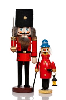 Large nutcracker and incense smoker isolated against a white background