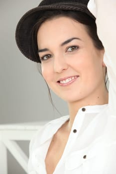 Woman wearing a hat