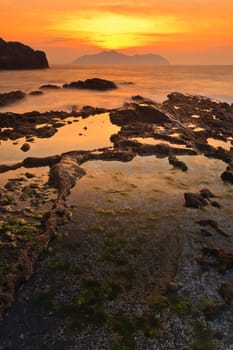 Amazing seascape sunset, Sonabia, Cantabria, Spain