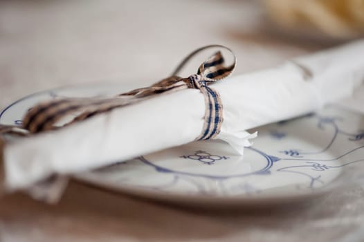 Plate with napkin