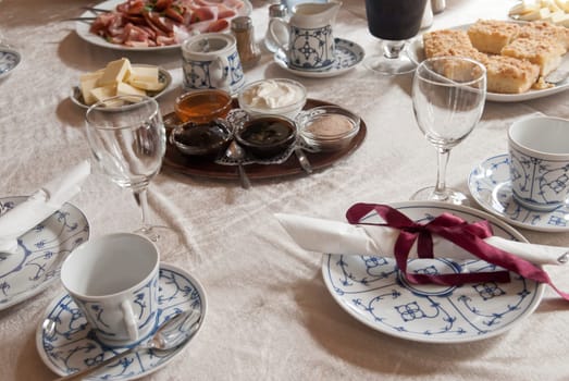 Laid table