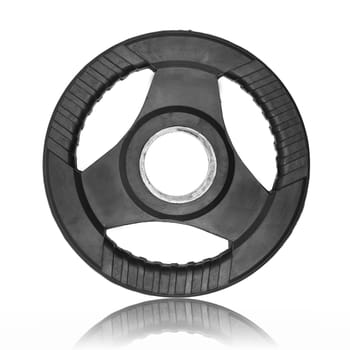 Gym weights isolated against a white background