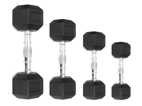 Gym weights isolated against a white background