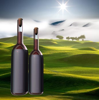 Wine bottle with nice view for adv or others purpose use