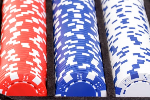 Set of poker chips, closeup