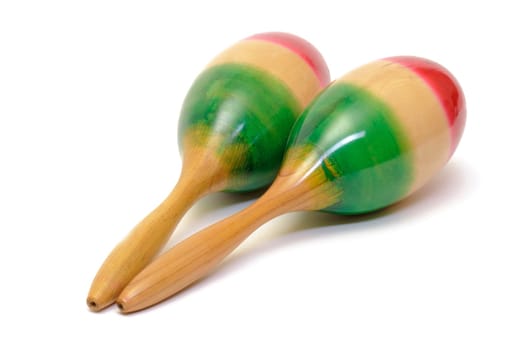 Maracas isolated on white background