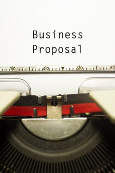 concept of business proposal, with message on typewriter.