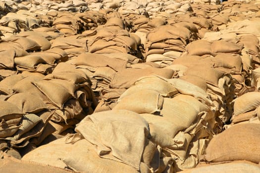 Sandbags as protection against flooding