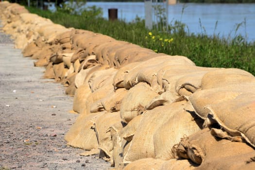 Sandbags as flood protection